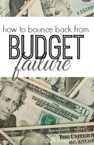 Feeling like a budget failure? Me too. Here are some helpful ways to recover and get back on track.