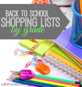 Wondering what supplies your child will need for school? Here's back to shopping lists by grade of the most commonly needed items. 