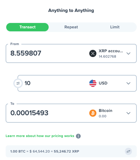 Uphold Trading Interface